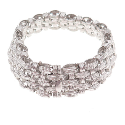 Dasan 925 Sterling Silver Vintage Italy Heavy 53.5g Braided Link Bracelet 7.25"