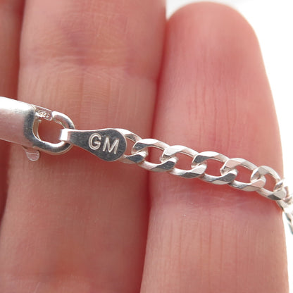 P. Lux 925 Sterling Silver Italy Curb Chain Necklace 20"