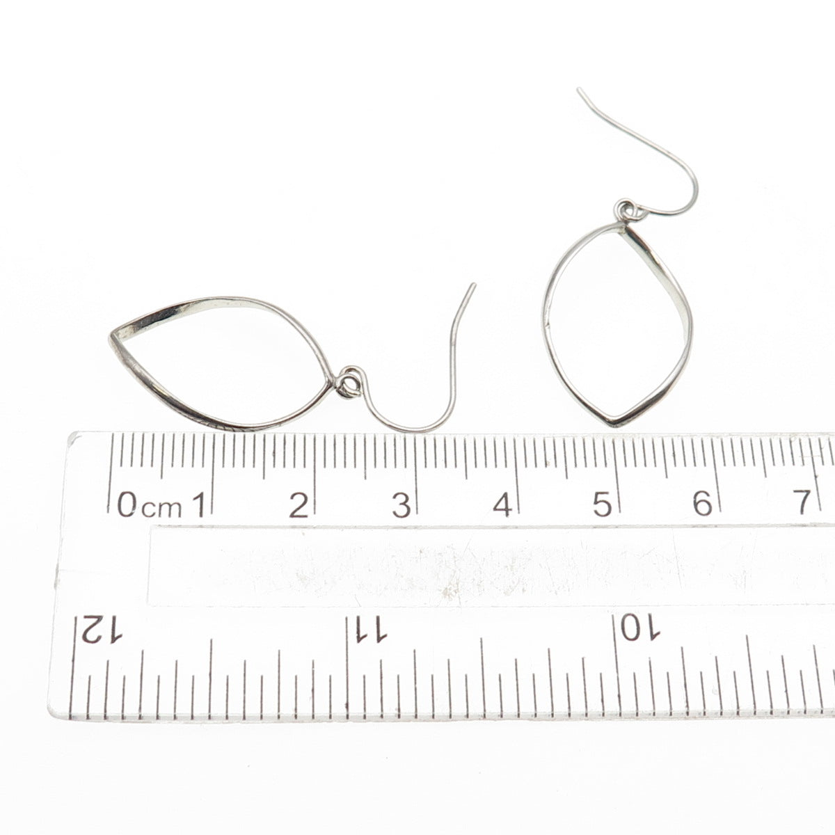 925 Sterling Silver Twisted Petal Dangle Earrings