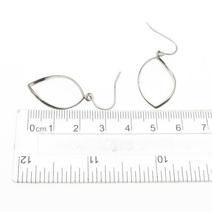 925 Sterling Silver Twisted Petal Dangle Earrings