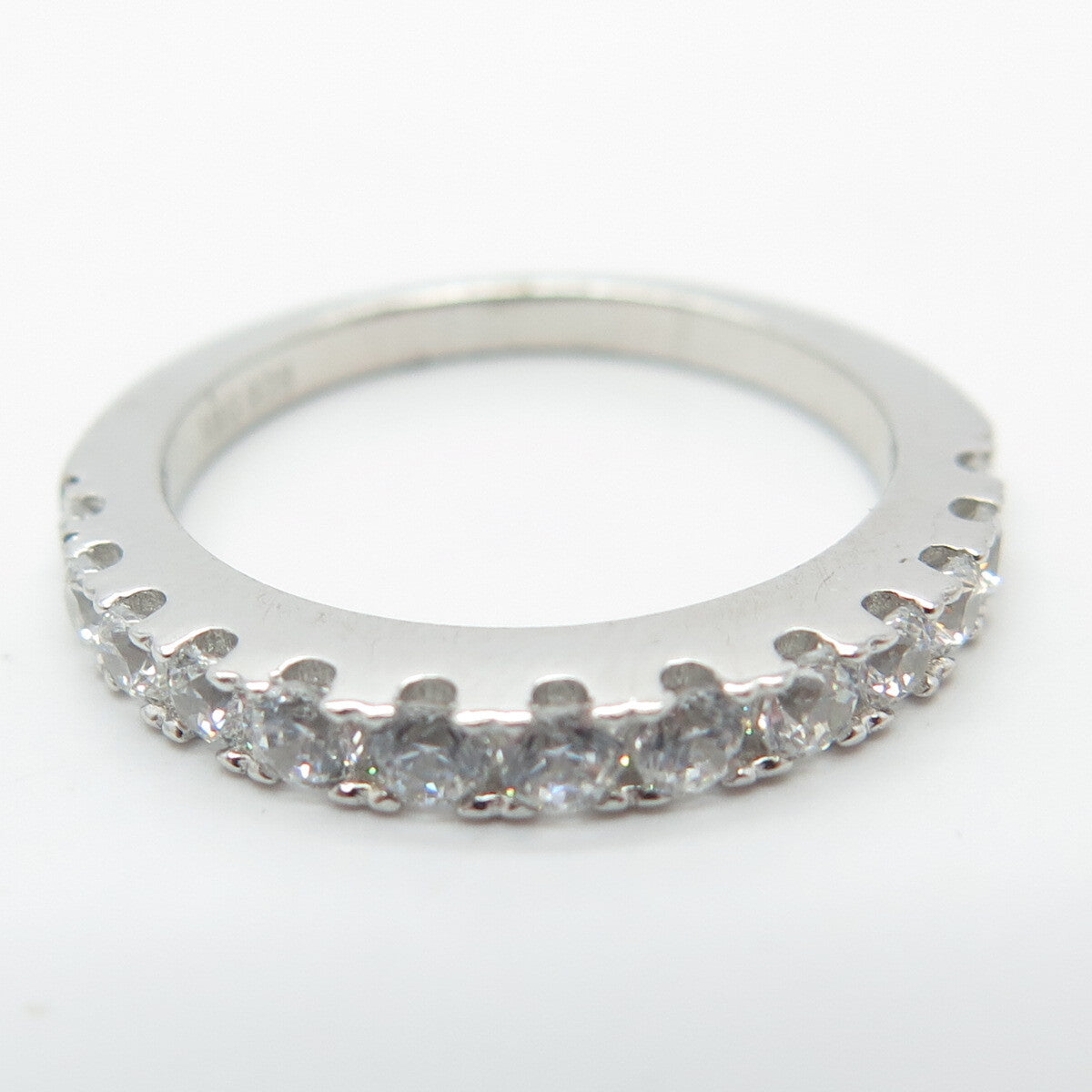925 Sterling Silver Pave C Z Ring Size 5