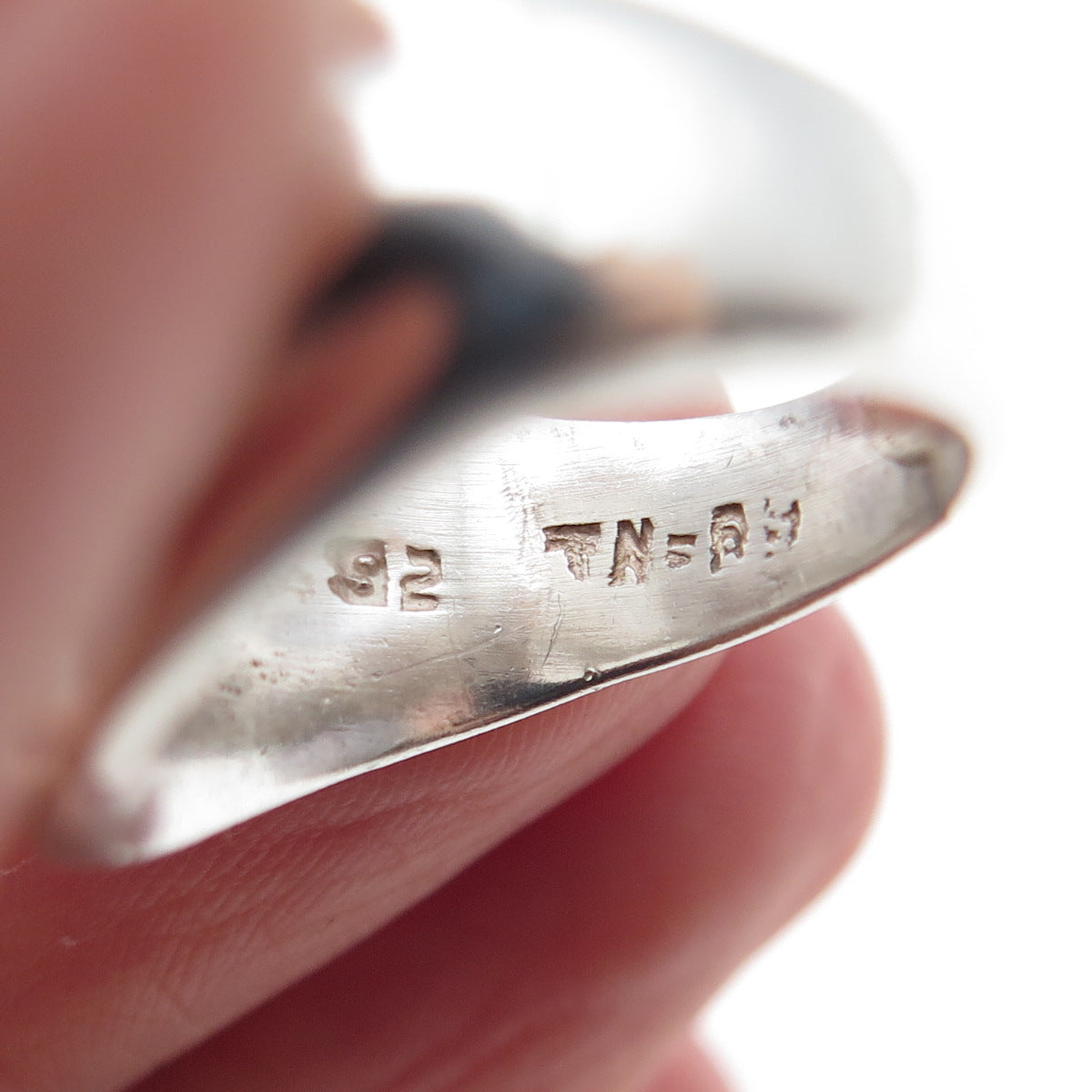 925 Sterling Silver Vintage Mexico Round-Cut C Z Modernist Ring Size 5.25