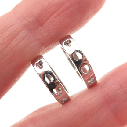 925 Sterling Silver Multi-Color C Z Heart Hoop Earrings