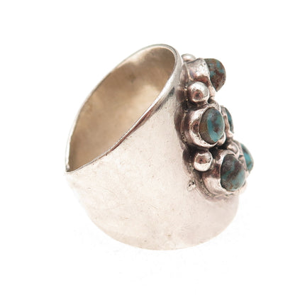 Bernice Bonney Navajo Old Pawn Sterling Silver Vintage Turquoise Ring Size 12.75