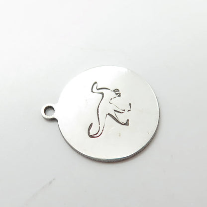 925 Sterling Silver USA Two In Town Dinosaur Charm Pendant