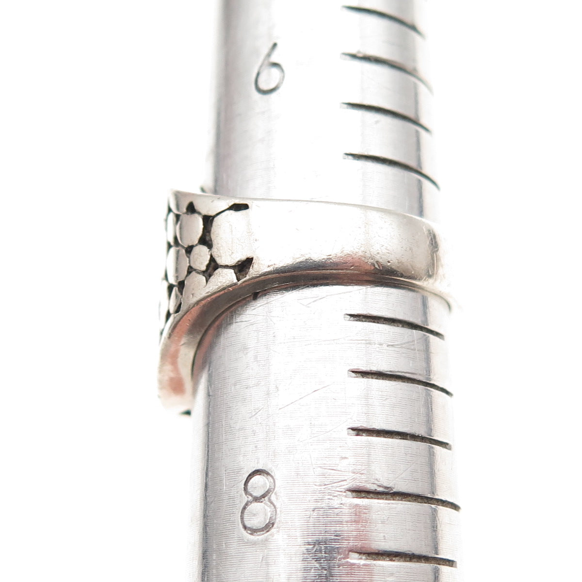 925 Sterling Silver Vintage Modernist Oxidized Ring Size 7