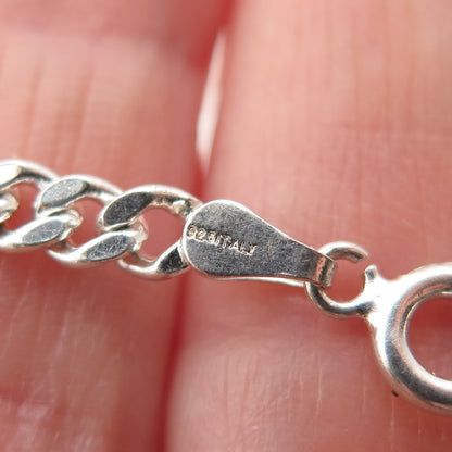 925 Sterling Silver Italy Cuban Link Bracelet 8"