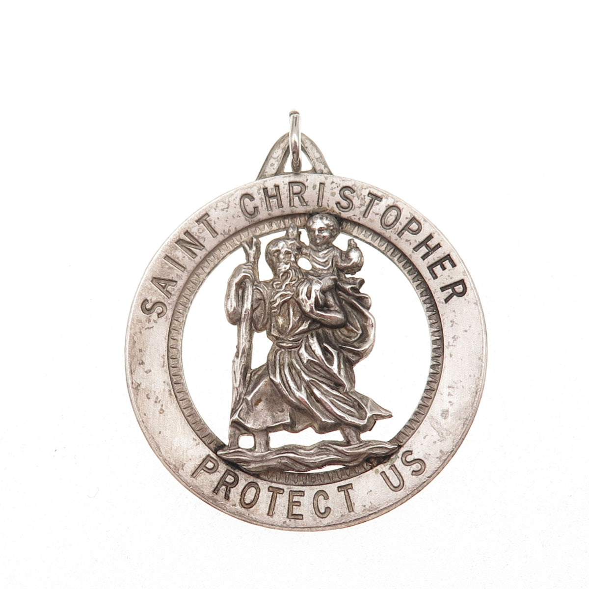Rand & Paseka 925 Sterling Silver Vintage Saint Christopher Religious Pendant
