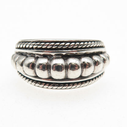 DP Doug Paulus 925 Sterling Silver Vintage Modernist Oxidized Ring Size 7