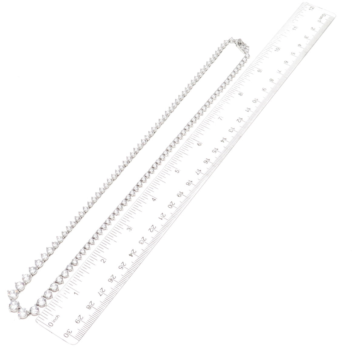 Dee Berkle 925 Sterling Silver Round-Cut C Z Graduated Tennis Chain Necklace 20"
