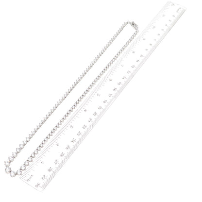 Dee Berkle 925 Sterling Silver Round-Cut C Z Graduated Tennis Chain Necklace 20"
