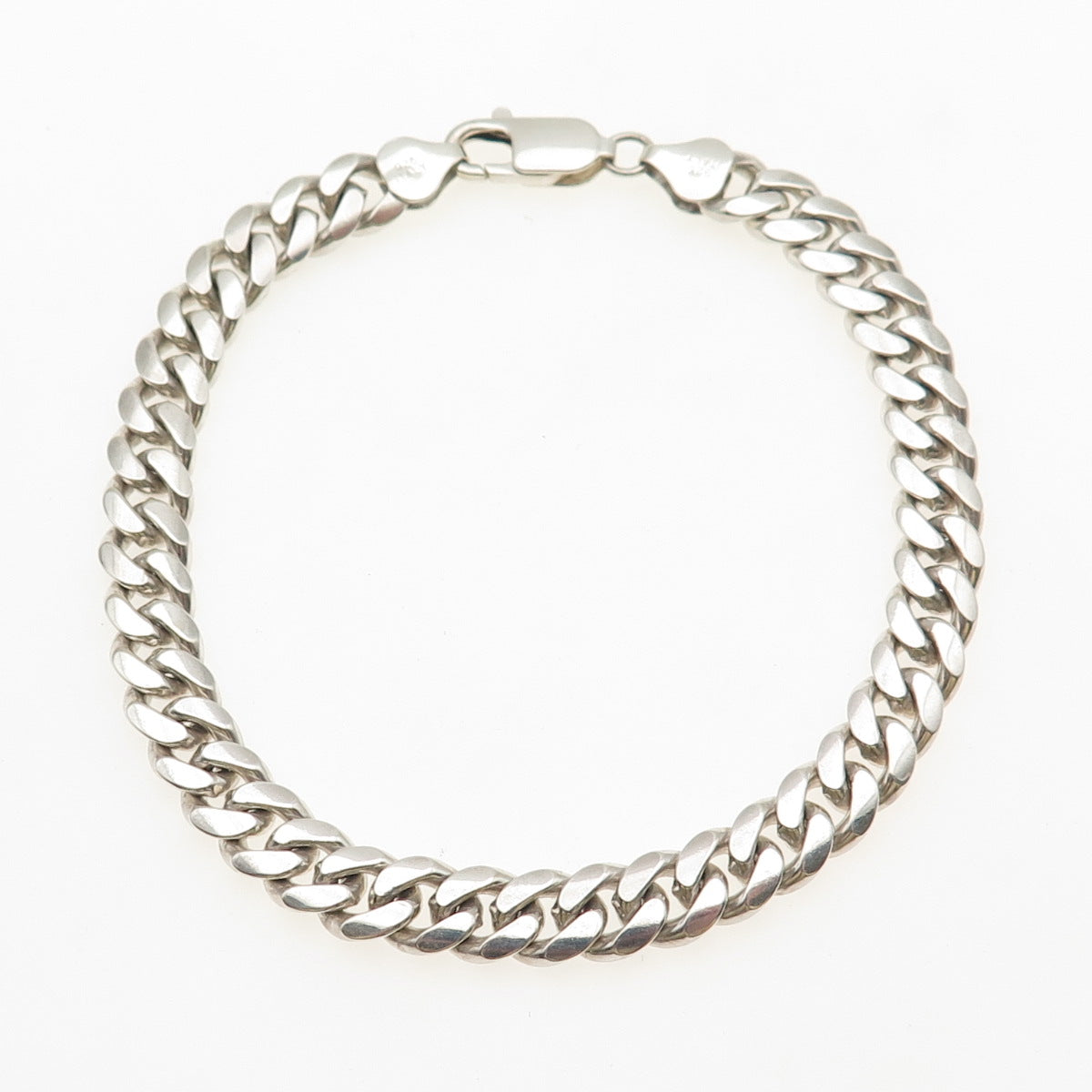 Karizia Spa KA-1772 925 Sterling Silver Vintage Italy Cuban Link Bracelet 8.75"