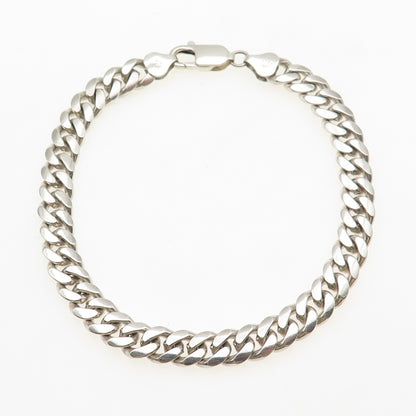 Karizia Spa KA-1772 925 Sterling Silver Vintage Italy Cuban Link Bracelet 8.75"