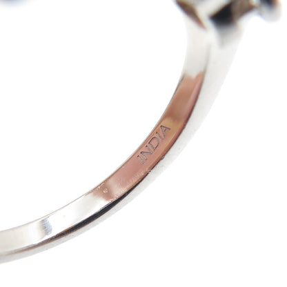 925 Sterling Silver Real Oval-Cut Opal & White Topaz Floral Ring Size 7