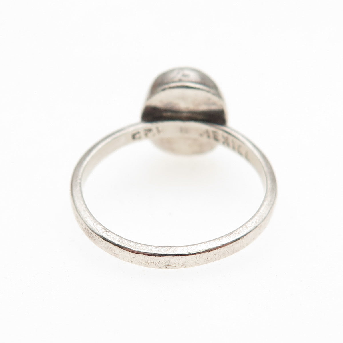 925 Sterling Silver Vintage Mexico Real Cabochon Amethyst Ring Size 7.25