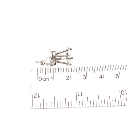 SUNWEST 925 Sterling Silver Vintage Babies High Chair Mini 3D Charm Pendant