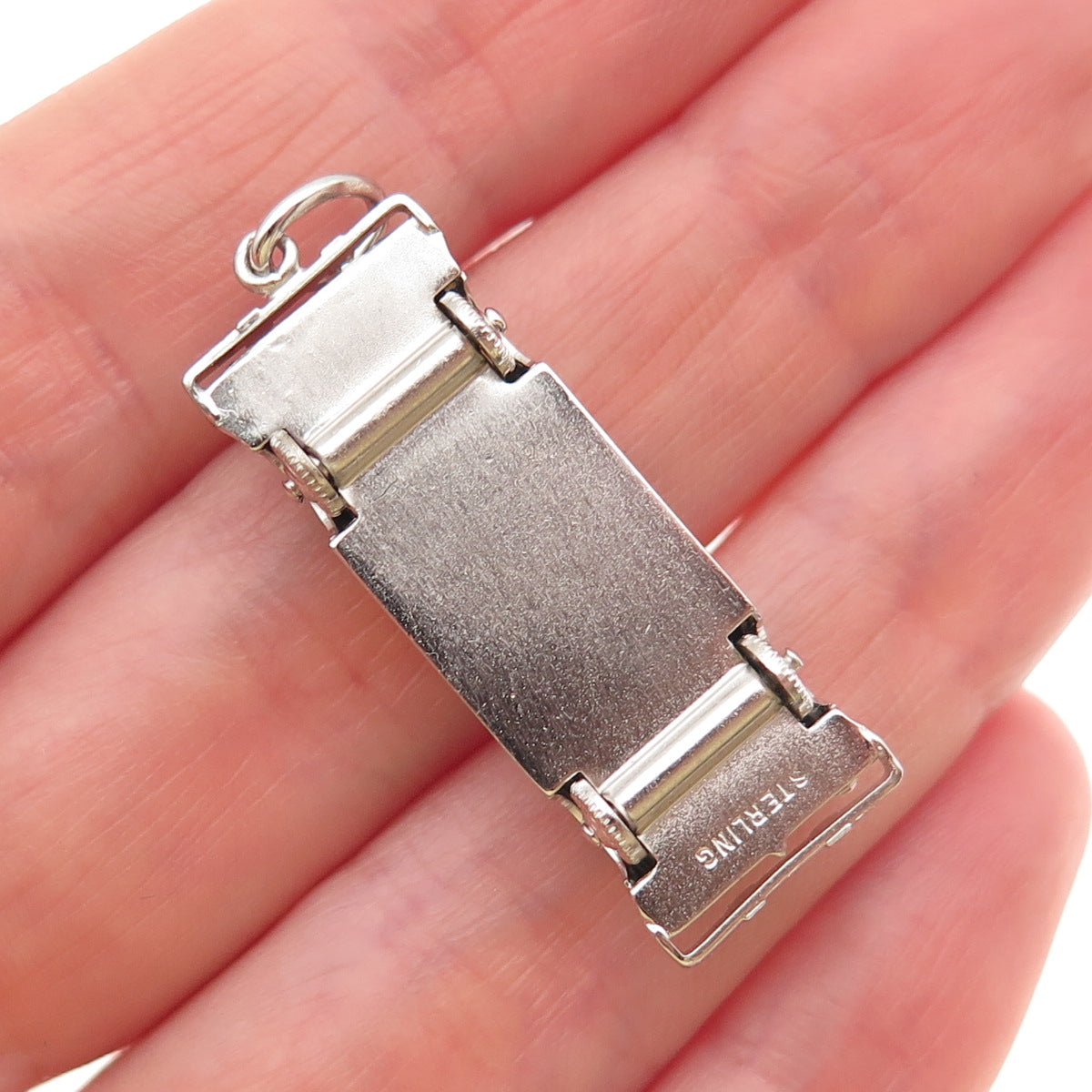 AE Art's Elegance 925 Sterling Vintage Enamel Convertible Car Movable 3D Pendant