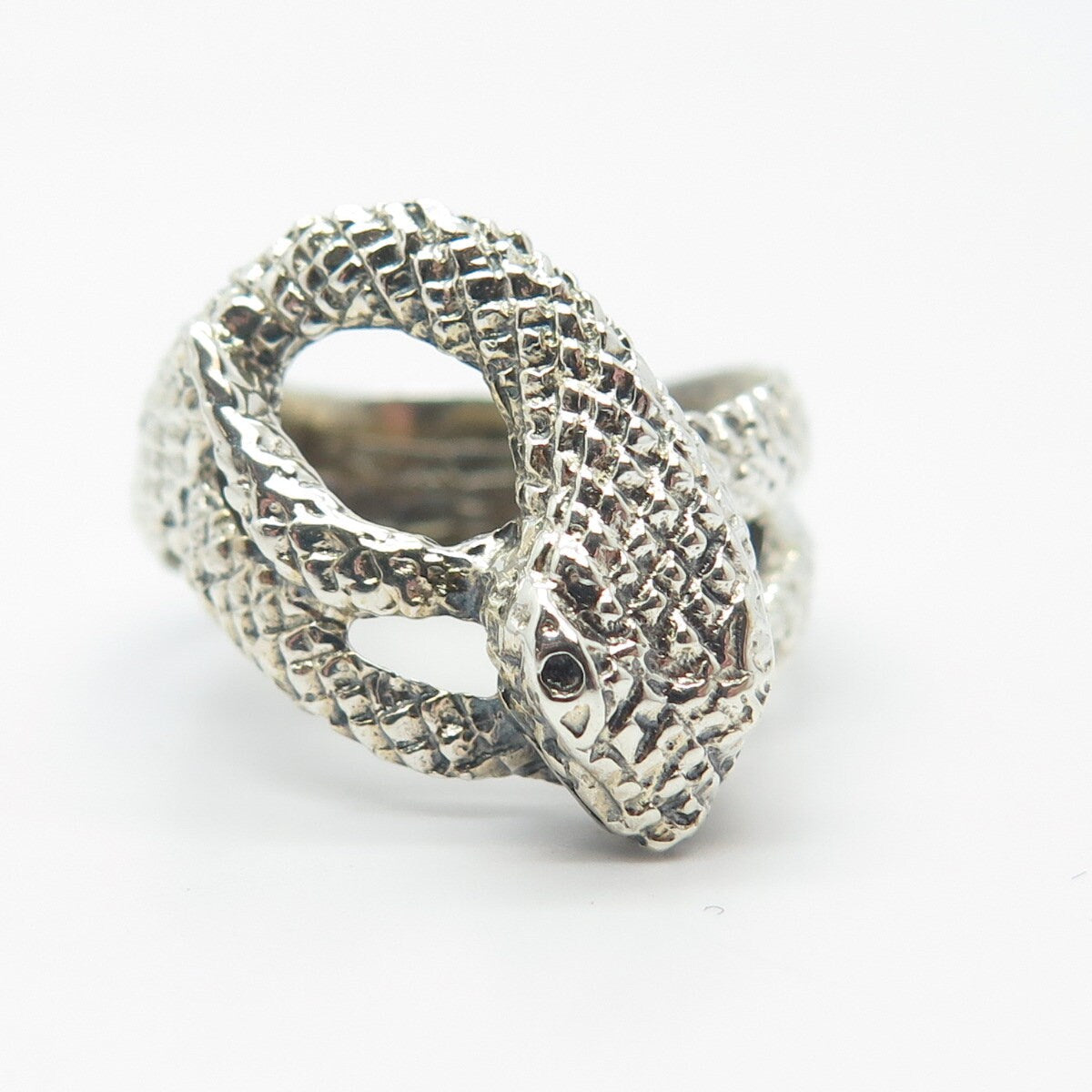 925 Sterling Silver Vintage Wrapped Snake Ring 8.25