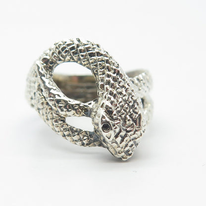 925 Sterling Silver Vintage Wrapped Snake Ring 8.25