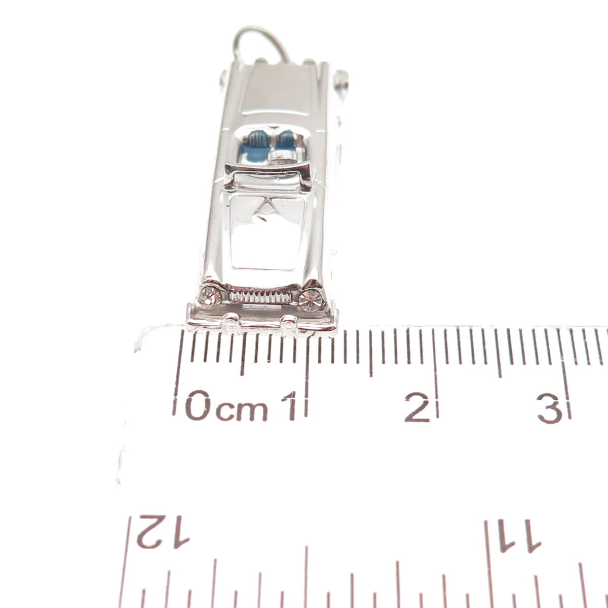 AE Art's Elegance 925 Sterling Vintage Enamel Convertible Car Movable 3D Pendant