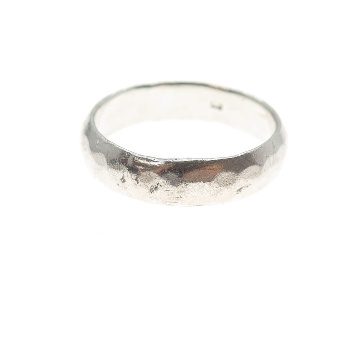 925 Sterling Silver Vintage Hammered Wedding Band Ring Size 8.75