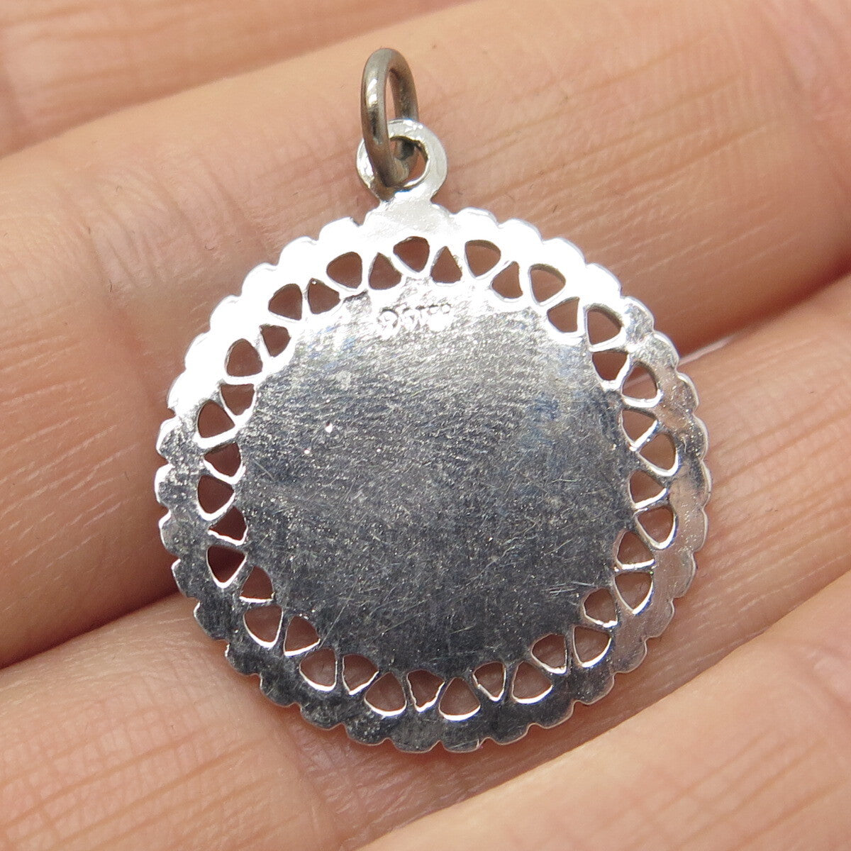 FRENCH & FRANKLIN 925 Sterling Silver Vintage Hawaii Map Round Charm Pendant