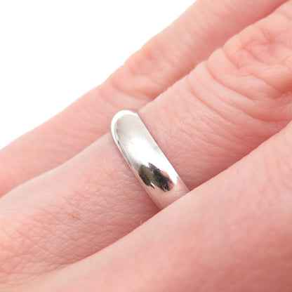 925 Sterling Silver Vintage Classic Wedding Band Ring Size 6.25