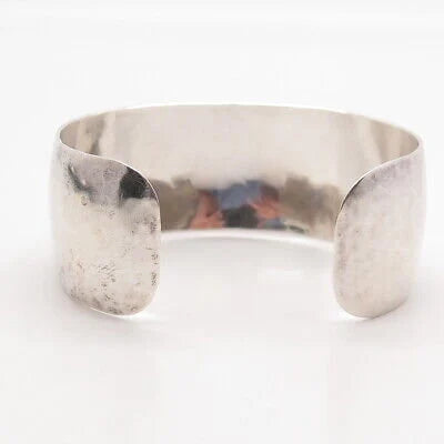 925 Sterling Silver Vintage Schroth Hammered Finish Adjustable Cuff Bracelet 7"