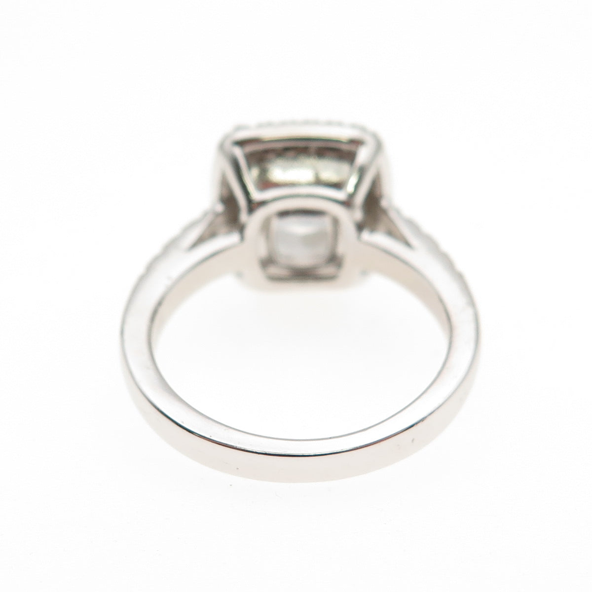 DSMK 925 Sterling Silver Cushion & Round-Cut C Z Engagement Ring Size 5
