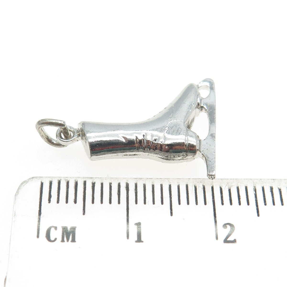 925 Sterling Silver Vintage Ice Skating Shoe 3D Charm Pendant