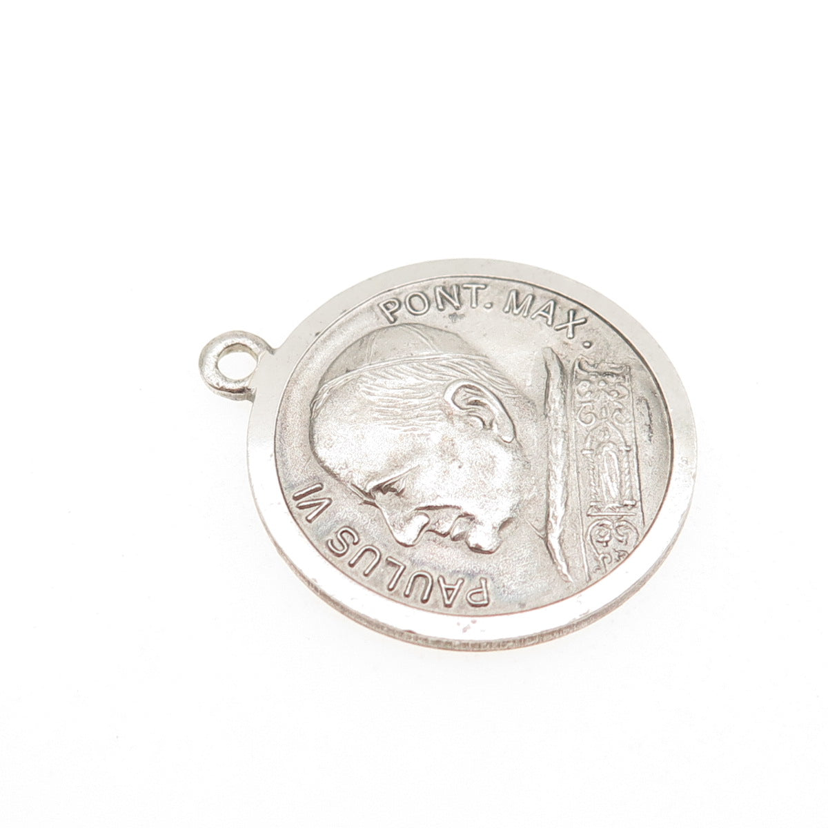 800 Silver Vintage Rome Italy Pope Paul VI St. Peter's Basilica Charm Pendant