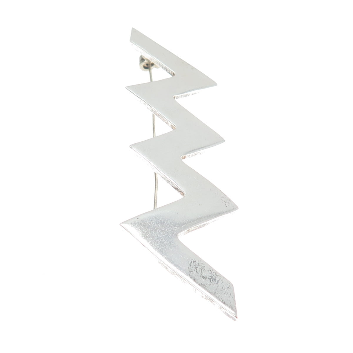 925 Sterling Silver Vintage Mexico Modernist Zig Zag Pin Brooch