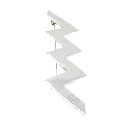 925 Sterling Silver Vintage Mexico Modernist Zig Zag Pin Brooch