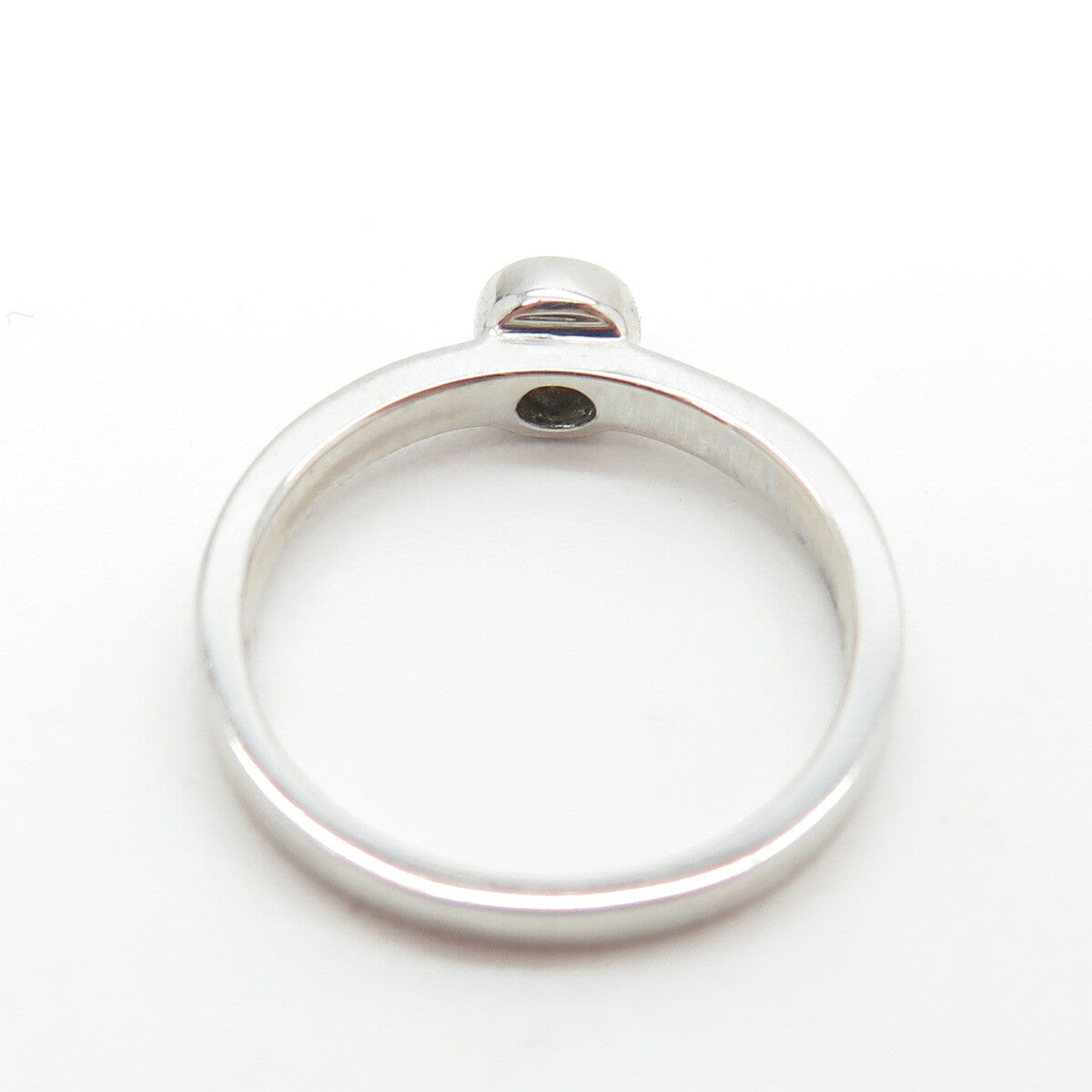 925 Sterling Silver Lemon Round-Cut Shaped C Z Ring Size 5.75