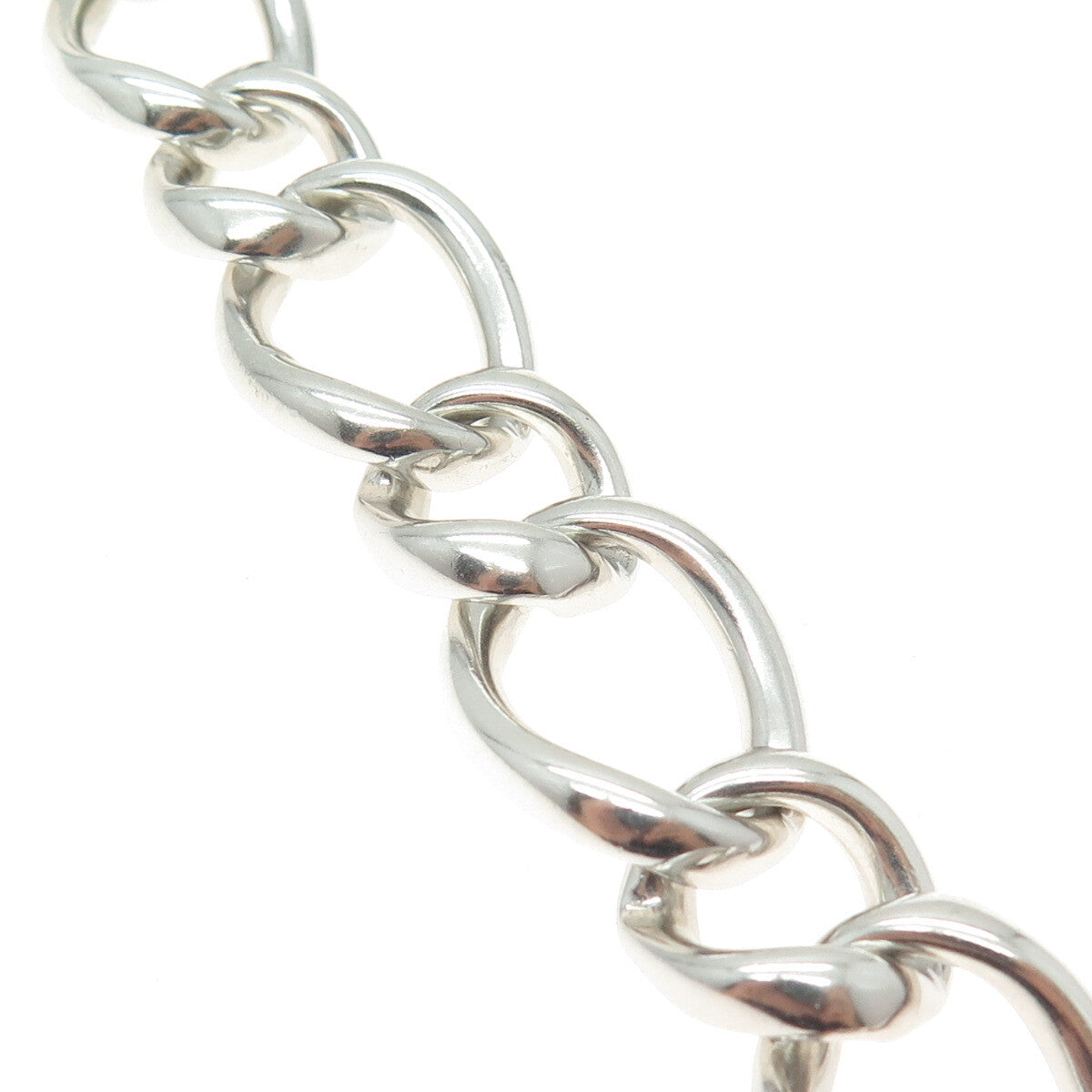 WALTER LAMPL 925 Sterling Silver Antique Art Deco Curb Link Bracelet 7"