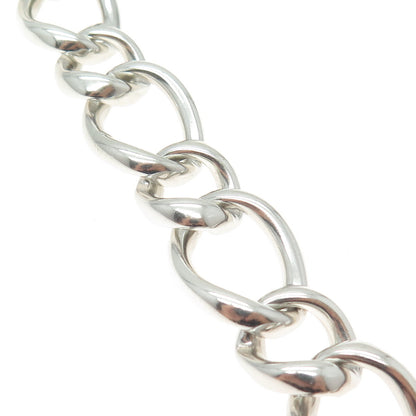 WALTER LAMPL 925 Sterling Silver Antique Art Deco Curb Link Bracelet 7"