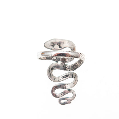 925 Sterling Silver Vintage Snake Oxidized Ring Size 8.5