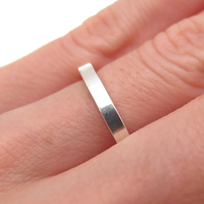 925 Sterling Silver Vintage Stackable Wedding Band Ring Size 6