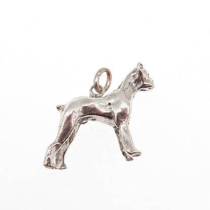 925 Sterling Silver Vintage Doberman 3D Mini Charm Pendant