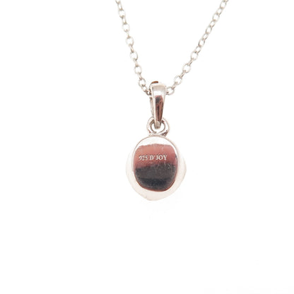 D'Joy 925 Sterling Silver Real Rose-Cut Diamond Cable Chain Necklace 18"