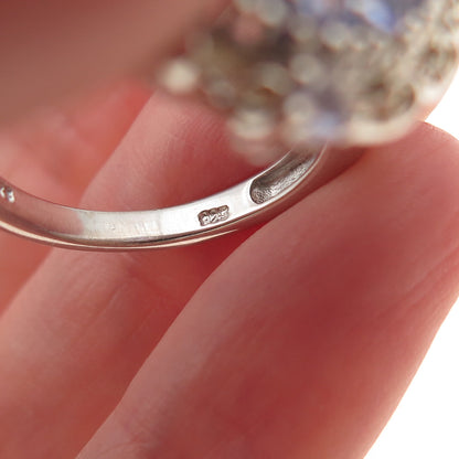 Chuck Clemency 925 Sterling Silver Real Multi-Cut Tanzanite Ring Size 8.25