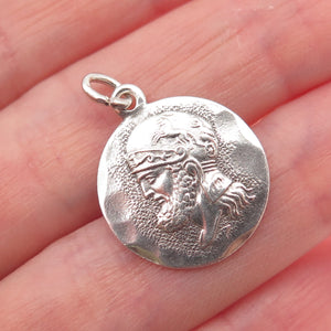Lewis Bros. Sterling Silver Vintage Zeus Greek God Oxidized Mini Charm Pendant