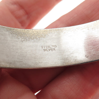 Hayward 925 Sterling Silver Gold Plated Vintage Brushed Bangle Bracelet 7.25"