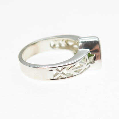 CLYDE DUNEIER CID Sterling Silver Vintage Real Triangle-Cut Peridot Ring Size 6