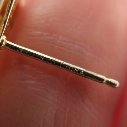 925 Sterling Silver Gold Plated Round-Cut C Z Sparkle Square Stud Earrings