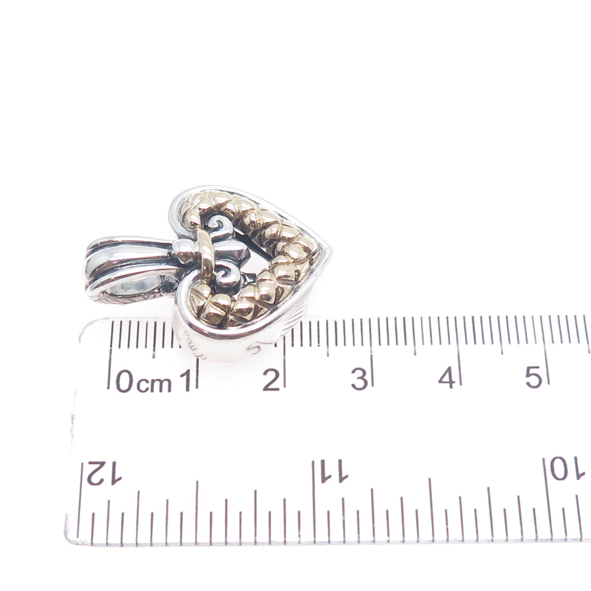 NANCY & DAVID 14K Gold 925 Sterling Silver Vintage Heart Charm Pendant