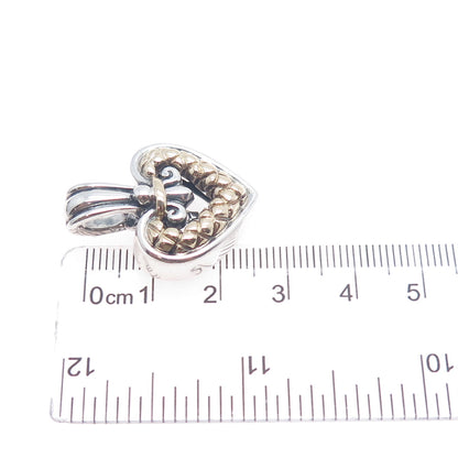 NANCY & DAVID 14K Gold 925 Sterling Silver Vintage Heart Charm Pendant