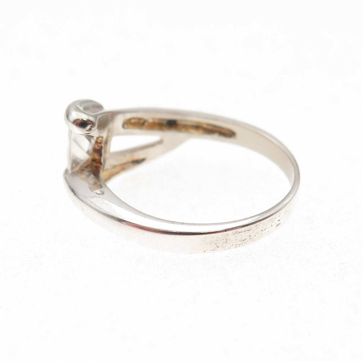 925 Sterling Silver Princess-Cut C Z Modernist Wrap Ring Size 7
