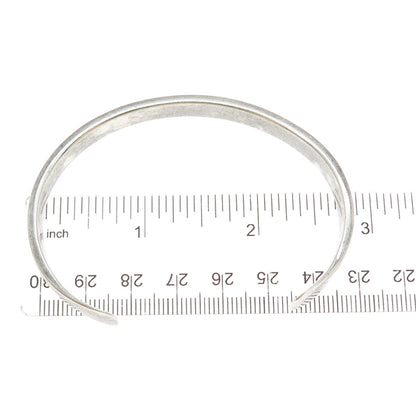 925 Sterling Silver Vintage Modernist Oxidized Adjustable Cuff Bracelet 7"