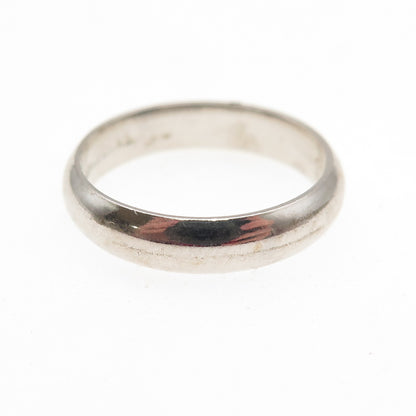 925 Sterling Silver Vintage Classic Wedding Band Ring Size 6.25